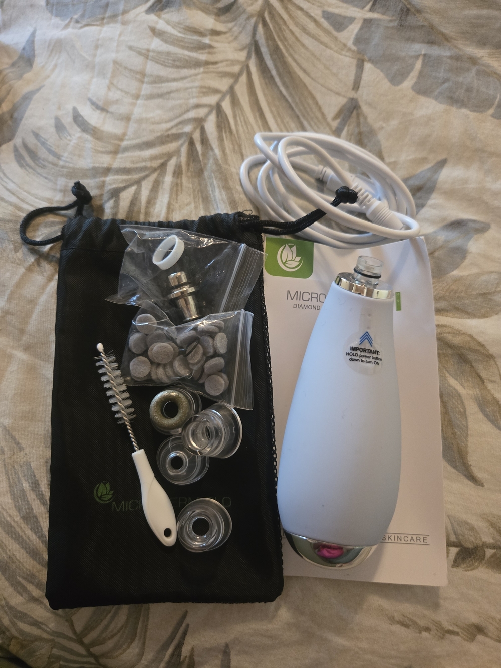 Microderm Diamond Dermabrasion Kit – White Microderm Tool with Accessories